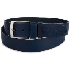 Pasek skórzany BELTIMORE r.120-135 cm E15 granatowy. Niebieskie paski damskie bez wzorów. Za 54.90 zł.