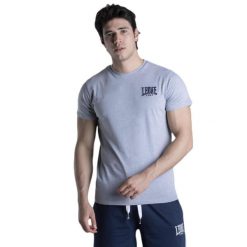 Męska koszulka z krótkim rękawem Summer Basic. Szare buty sportowe męskie LEONE 1947 APPAREL, z tkaniny, bez zapięcia, na fitness i siłownię. Za 75.78 zł.