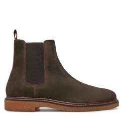 Sztyblety Marco Tozzi. Brązowe botki męskie Marco Tozzi, bez wzorów, bez zapięcia. Za 319.99 zł.