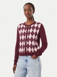 Tommy Jeans Kardigan Essential DW0DW23363 Fioletowy Regular Fit. Fioletowe kardigany damskie Tommy Jeans, m, bez wzorów, z bawełny. Za 409.99 zł.