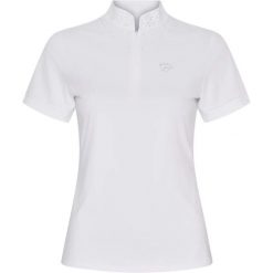 Damska koszulka polo na zawody Catago Ankara. Białe koszulki sportowe damskie CATAGO, bez wzorów, bez kołnierzyka, bez ramiączek, do jazdy konnej. Za 322.50 zł.