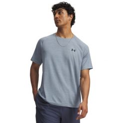 Koszulka męska Under Armour UA Tech Textured SS 1382796. Brązowe koszulki sportowe męskie Under Armour, m, bez wzorów, z materiału, bez kołnierzyka, bez ramiączek, na fitness i siłownię. Za 158.40 zł.