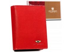 Portfel skórzany Peterson [DH] PTN 2549-BO czerwony. Czerwone portfele damskie Peterson, bez wzorów, ze skóry. Za 84.49 zł.