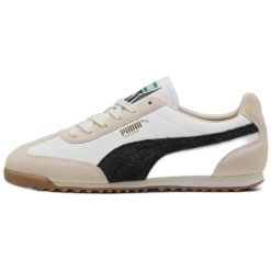 Buty sportowe unisex Puma Arizona Retro skórzane. Białe obuwie sportowe damskie Puma, bez wzorów, z gumy, trekkingowe. Za 274.76 zł.
