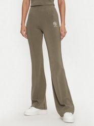 Guess Spodnie materiałowe Elea V4YB01 KCDN0 Khaki Slim Fit. Brązowe spodnie materiałowe damskie Guess, m, z aplikacjami, z materiału. Za 299.99 zł.
