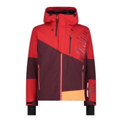 Kurtka męska narciarska CMP. Czerwone bluzy męskie CMP, na zimę, m, bez wzorów, sportowe, bez kaptura. Za 669.99 zł.