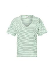Tommy Hilfiger Koszulka z zawartością lnu Kobiety Bawełna biały|zielony, XS. Białe t-shirty damskie Tommy Hilfiger, xs, bez wzorów, z bawełny, bez kołnierzyka. Za 229.95 zł.
