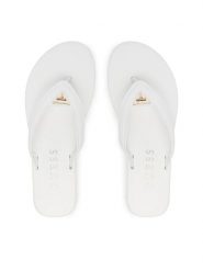Guess Japonki FLJCNY ELE24 Biały. Białe klapki damskie Guess, z aplikacjami, ze skóry, bez obcasa. Za 145.99 zł.