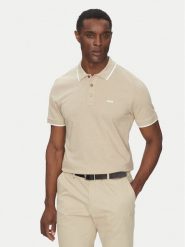 BOSS Polo Parlay 190 50494697 Beżowy Regular Fit. Brązowe koszulki polo męskie Boss, m, bez wzorów, z bawełny, bez ramiączek. Za 499.99 zł.