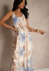 Beżowa Kwiatowa Sukienka Siateczkowa z Wiskozą Izurelia. Brązowe sukienki damskie Renee, na co dzień, m, bez wzorów, z wiskozy, eleganckie, bez kołnierzyka, bez ramiączek, midi, proste. Za 89.99 zł.
