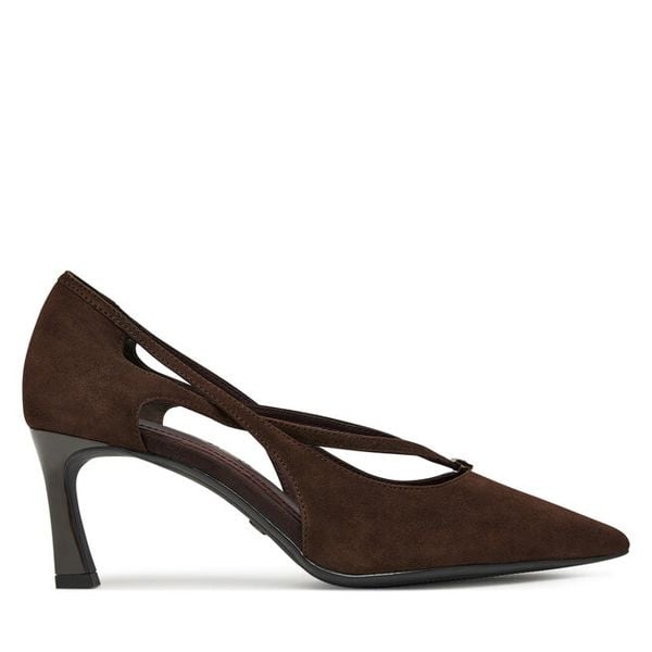 Szpilki Tamaris. Brązowe szpilki damskie Tamaris, bez wzorów, bez obcasa, bez zapięcia. Za 340.99 zł.