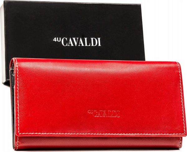 4U Cavaldi Skórzany portfel damski na zatrzask - 4U Cavaldi NoSize. Portfele damskie 4U Cavaldi, bez wzorów. Za 125.44 zł.