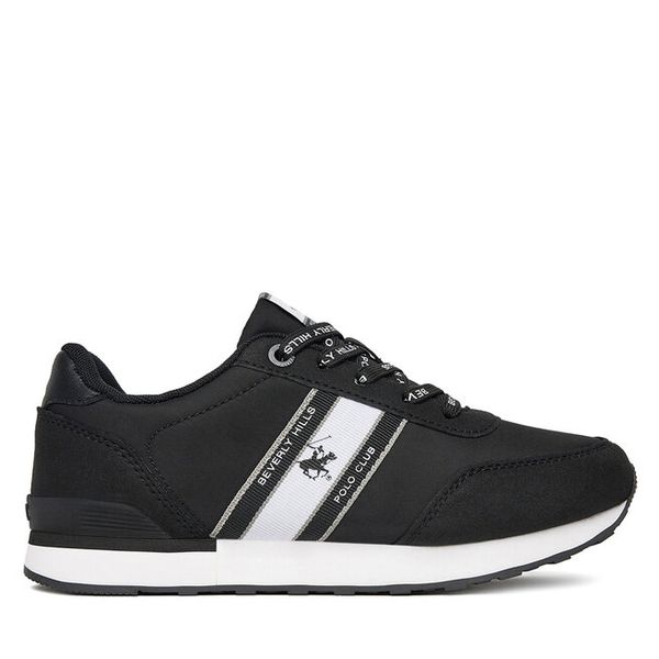 Sneakersy Beverly Hills Polo Club. Czarne trampki i tenisówki chłopięce Beverly Hills Polo Club, bez wzorów, bez zapięcia. Za 119.99 zł.
