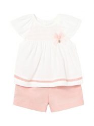 Mayoral Komplet bluzka i szorty sportowe 1212 Różowy Regular Fit. Czerwone bluzki dla dziewczynek Mayoral, bez wzorów, z bawełny, bez kołnierzyka, bez ramiączek. Za 189.99 zł.