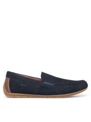 Rieker Mokasyny 09555-14 Granatowy. Niebieskie mokasyny męskie Rieker, z nubiku. Za 369.99 zł.