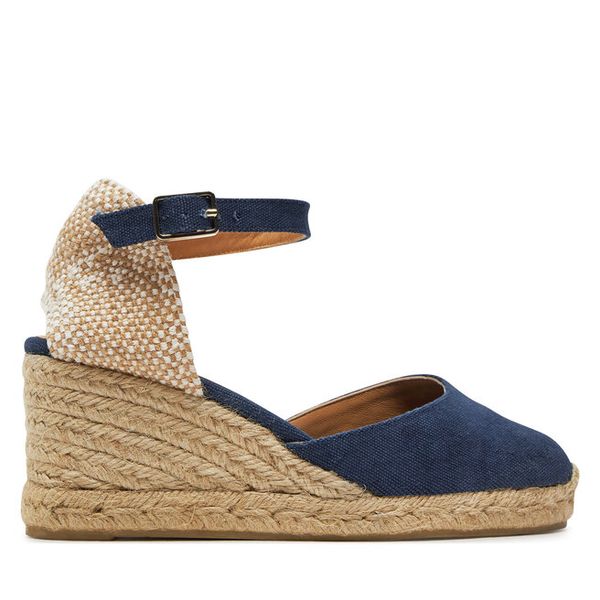 Espadryle Castañer. Niebieskie sandały damskie Castañer, bez wzorów, bez obcasa, bez zapięcia. Za 539.99 zł.