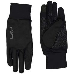 Rękawiczki trekkingowe męskie CMP. Czarne rękawiczki męskie Campagnolo, na jesień, bez wzorów, z elastanu, sportowe. Za 159.99 zł.