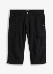 Długie bermudy bojówki o kroju regular fit, z czystej bawełny. Szare szorty męskie bonprix, m, bez wzorów, z bawełny. Za 149.99 zł.