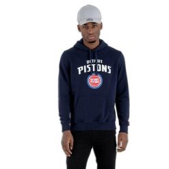Bluza z kapturem Detroit Pistons NBA. Niebieskie bluzy męskie New Era, m, bez wzorów, z kapturem. Za 293.50 zł.