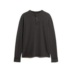 Koszulka z długim rękawem Superdry Vintage Textured Grandad. Czarne bluzki z długim rękawem męskie Superdry., m, bez wzorów, vintage, bez kołnierzyka. Za 235.60 zł.