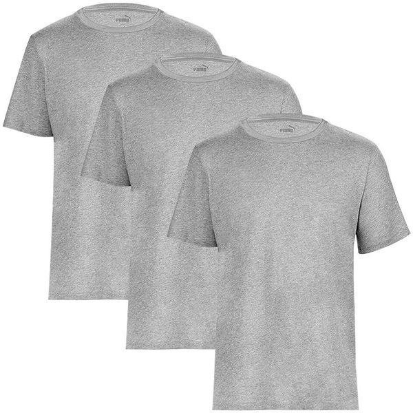 Koszulka męskie Puma Men Base T shirt Grey Heather 3 pack. Szare t-shirty męskie Puma, m, bez wzorów, z bawełny, bez kołnierzyka. Za 290.00 zł.