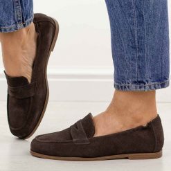 Brązowe zamszowe mokasyny damskie Vinceza 18122. Brązowe mokasyny damskie VINCEZA, z jeansu, biznesowe. Za 219.00 zł.