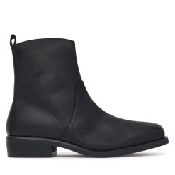 Botki Tommy Hilfiger. Czarne botki męskie Tommy Hilfiger, bez wzorów, bez zapięcia. Za 949.99 zł.