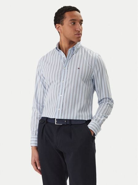 Tommy Hilfiger Koszula MW0MW42441 Błękitny Regular Fit. Niebieskie koszule męskie Tommy Hilfiger, m, bez wzorów, z bawełny, bez kołnierzyka, bez ramiączek. Za 240.99 zł.