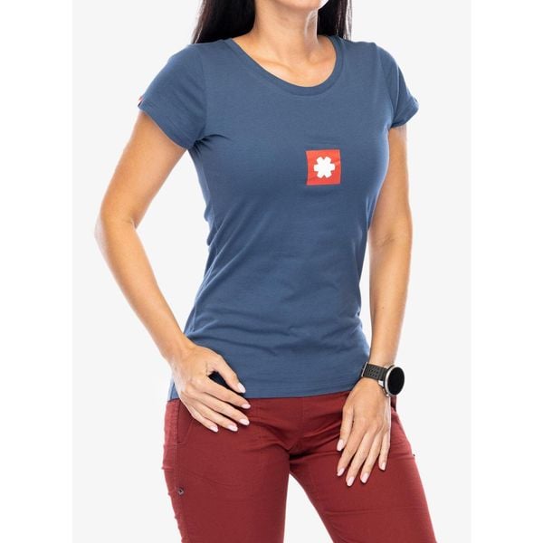 Koszulka damska Ocun Promo. Niebieskie koszulki sportowe damskie Ocun, bez wzorów, bez kołnierzyka, bez ramiączek, trekkingowe. Za 101.99 zł.