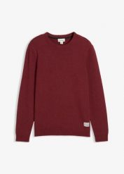 Sweter z cienkiej dzianiny, regular fit. Szare swetry przez głowę męskie bonprix, m, z aplikacjami, z dzianiny, bez kołnierzyka. Za 109.99 zł.