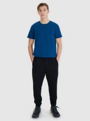 4F Spodnie dresowe joggery męskie - czarne L. Czarne spodnie sportowe męskie 4f, l, bez wzorów, z bawełny. W wyprzedaży za 159.99 zł.