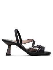 Hispanitas Sandały HV243402 Czarny. Czarne sandały damskie Hispanitas, bez wzorów, ze skóry, bez obcasa, na słupku, bez zapięcia. Za 399.99 zł.
