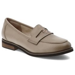 Beżowe Mokasyny Cambell Klasyczne Obuwie Damskie. Brązowe mokasyny damskie Cambell, ze skóry, eleganckie. Za 169.99 zł.