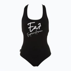 Strój kąpielowy jednoczęściowy damski EA7 Emporio Armani Maxi Logo One Piece. Czarne kostiumy jednoczęściowe damskie EA7 Emporio Armani, l, bez wzorów, z elastanu, sportowe, na fitness i siłownię. Za 275.99 zł.