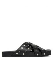 MICHAEL Michael Kors Klapki Irene 40S5IRFS5L Czarny. Czarne klapki damskie MICHAEL Michael Kors, bez wzorów, ze skóry, bez obcasa. Za 559.99 zł.