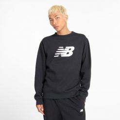 Bluza męska New Balance MT43905BK – czarna. Czarne bluzy męskie New Balance, l, bez wzorów, z bawełny, bez kaptura. Za 219.99 zł.