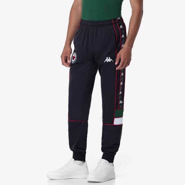 Spodnie dresowe o wąskim kroju Red Star FC 222 Banda Mems Slim 2024/25. Czarne spodnie sportowe męskie Kappa, bez wzorów, z dresówki, do piłki nożnej. Za 255.30 zł.