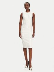 Elisabetta Franchi Sukienka koktajlowa AB76252E2 360 Biały Slim Fit. Białe sukienki damskie Elisabetta Franchi, bez wzorów, z wiskozy, wizytowe, bez kołnierzyka, bez ramiączek. Za 1,399.00 zł.