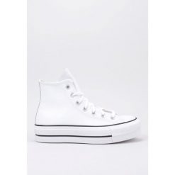 Kapcie CONVERSE CHUCK TAYLOR ALL STAR PLATFORM LEATHER Biały. Białe kapcie damskie Converse, bez wzorów, ze skóry. Za 407.99 zł.