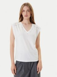 Morgan Bluzka 252-DCLO Biały Regular Fit. Białe bluzki damskie Morgan, xl, bez wzorów, z syntetyku, bez kołnierzyka, bez ramiączek. Za 139.99 zł.