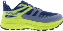 Buty do biegania męskie Inov-8 TrailFly Max Wide - blue/lime/black. Czarne buty sportowe męskie Inov-8, bez zapięcia, do biegania. Za 441.82 zł.