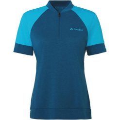 Koszulka damska Altissimo Q-Zip. Niebieskie koszulki sportowe damskie Vaude, bez wzorów, z materiału, bez kołnierzyka, bez ramiączek, na fitness i siłownię. Za 299.00 zł.