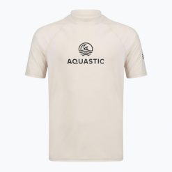 Koszulka męska AQUASTIC Rimos UV 50+ UPF. Brązowe koszulki sportowe męskie AQUASTIC, na lato, m, bez wzorów, z elastanu, bez kołnierzyka, bez ramiączek, do pływania. Za 99.99 zł.
