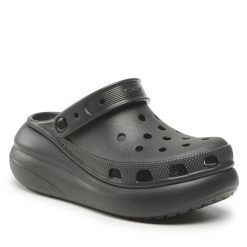 Klapki Crocs. Czarne klapki damskie Crocs, bez wzorów, bez obcasa. Za 199.99 zł.