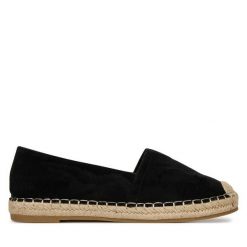 Espadryle JENNY. Czarne espadryle damskie Jenny, bez wzorów, bez obcasa, bez zapięcia. Za 99.99 zł.