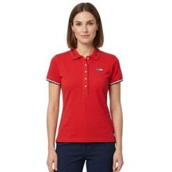 Koszulka turystyczna damska Geographical Norway Kanolet. Czerwone koszulki sportowe damskie Geographical Norway, s, z aplikacjami, z bawełny, bez kołnierzyka, bez ramiączek, trekkingowe. Za 153.44 zł.