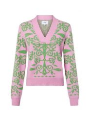Nümph sweter z dzianiny - Nuseida Kobiety różowy|zielony|wielokolorowy, L. Czerwone swetry damskie Nümph, l, bez wzorów, z dzianiny, eleganckie, bez kołnierzyka, bez ramiączek, bez kaptura. Za 169.95 zł.