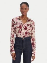 Guess Koszula W6RH73 WDW82 Beżowy Regular Fit. Brązowe bluzki damskie Guess, m, z aplikacjami, z syntetyku, bez kołnierzyka, bez ramiączek. Za 349.99 zł.