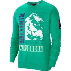 Bluza sportowa męska Nike Jordan Winter Utility. Zielone bluzy męskie Nike, m, bez wzorów, bez kaptura. Za 279.00 zł.
