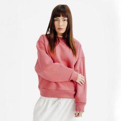 Bluza okrągły dekolt damska Elementals. Czerwone bluzy damskie Decathlon, s, bez wzorów, z bawełny, bez kaptura. Za 149.99 zł.